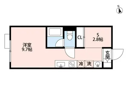 ポルトボヌール五日市参番館(ワンルーム/2階)の間取り写真