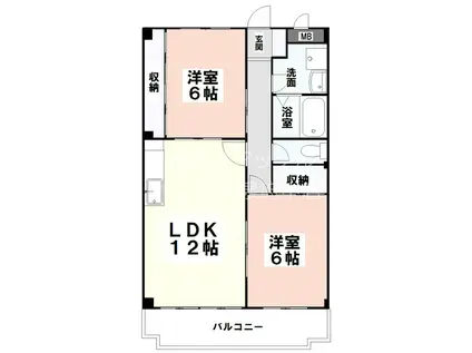 エスポアールPARTI(2LDK/1階)の間取り写真