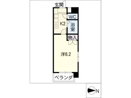 MAISON DE 昴(1K/7階)の間取り写真