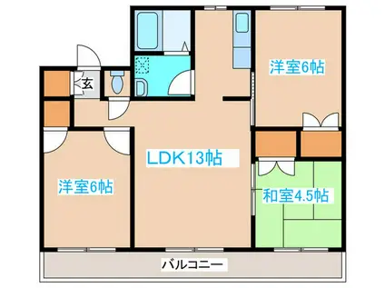 ファームハイツ(3LDK/4階)の間取り写真