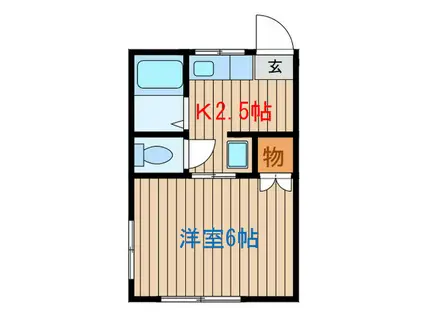 CASAあおば(1K/2階)の間取り写真