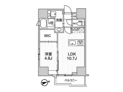 シーズンフラッツ蔵前パークフロント(1LDK/5階)の間取り写真