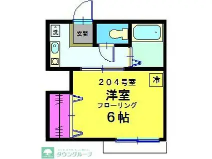 ユニティー神ノ木(1K/2階)の間取り写真