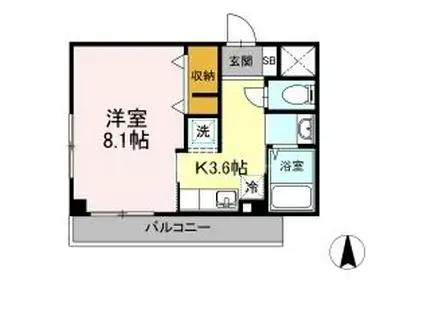 フェアリーガーデン亀戸(1K/2階)の間取り写真