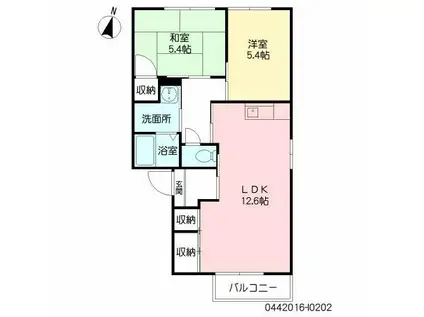 サンフラワー武蔵野台I(2LDK/2階)の間取り写真