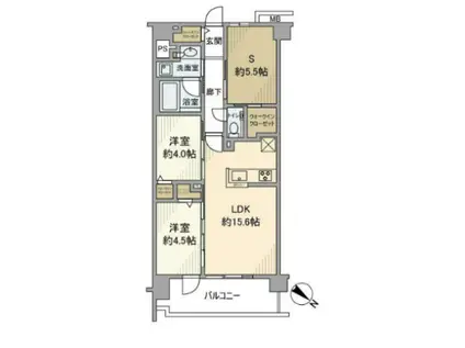 エクセレントシティ瑞江レジデンス(2SLDK/4階)の間取り写真
