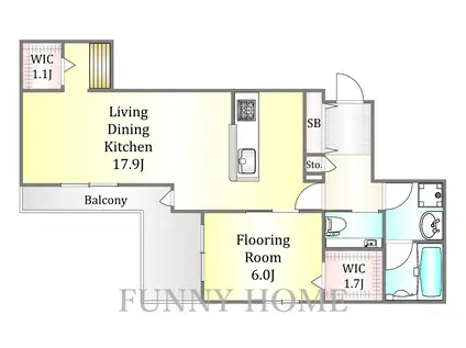 西品川3丁目メゾン(1LDK/2階)の間取り写真