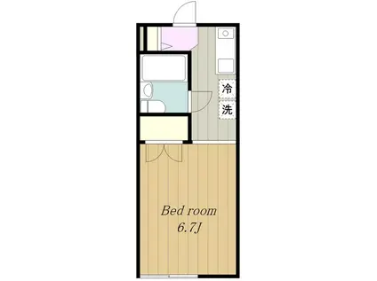 パークサイド(1K/1階)の間取り写真