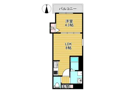 EN中村公園(1LDK/2階)の間取り写真