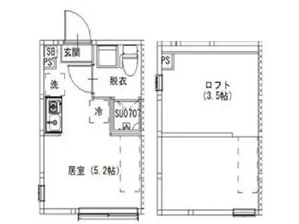 桜台4丁目 NEO AVAND(ワンルーム/1階)の間取り写真