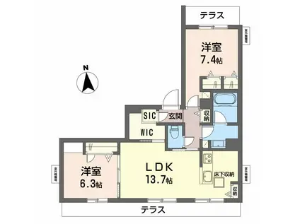 エル カモン(2LDK/1階)の間取り写真