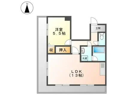 パラティーノ井東(1LDK/3階)の間取り写真