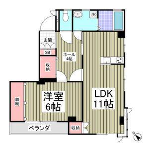 レジデンスクニヤ(1LDK/3階)の間取り写真