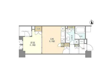 シティハウス東京新橋(1LDK/7階)の間取り写真