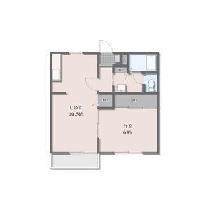 ロイヤルシティーA(1LDK/2階)の間取り写真