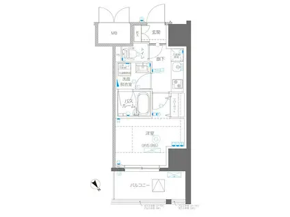 アルファレジデンシア南千住(1K/5階)の間取り写真