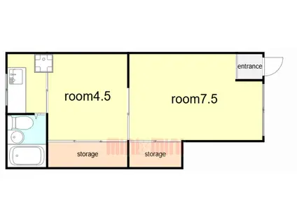 三上文化(2K/1階)の間取り写真
