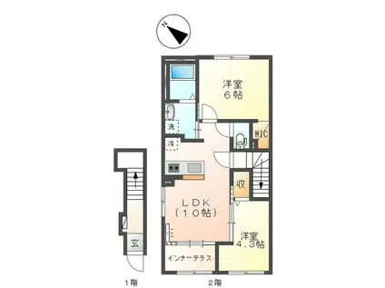 リオグランデ早稲田III(2LDK/2階)の間取り写真