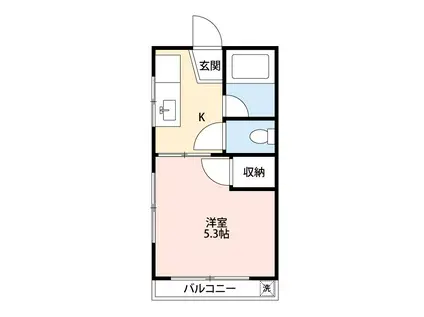 コーポサンヒルズ(1K/3階)の間取り写真