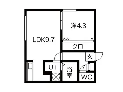 レラシオン(1LDK/5階)の間取り写真
