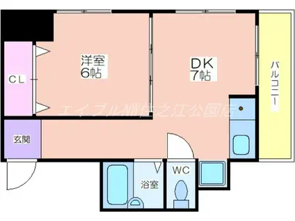 カトレアマンション(1DK/3階)の間取り写真