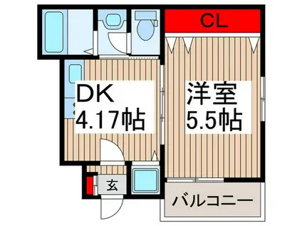 ストークヒルズ(1DK/1階)の間取り写真