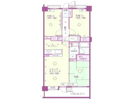 クリオ町田弐番館(3LDK/3階)の間取り写真