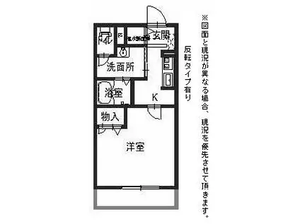 ブリリアント ガーデン(1K/3階)の間取り写真