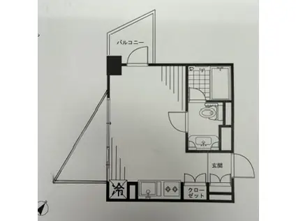 ホワイトヒルズ白金(ワンルーム/3階)の間取り写真