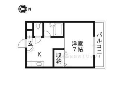 第35マンション(1K/3階)の間取り写真