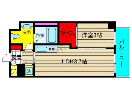 サニーハウス南堀江(1DK/8階)の間取り写真