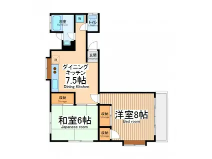 エリーズハウス(2DK/3階)の間取り写真