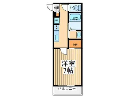小田急線 百合ケ丘駅 徒歩7分 2階建 築8年(1K/1階)の間取り写真
