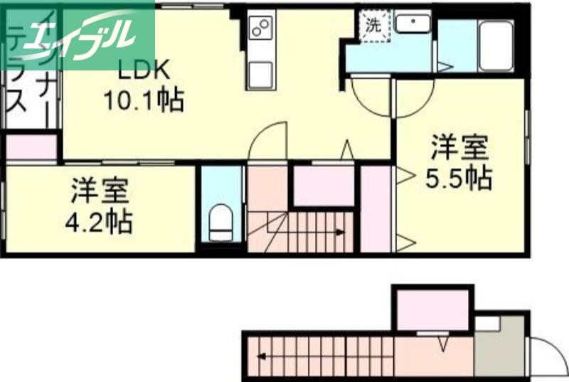 メゾン・ド・コローレ(1LDK/2階)の間取り写真
