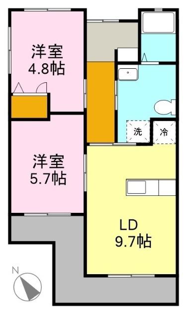 ロイヤルメゾン(2LDK/1階)の間取り写真