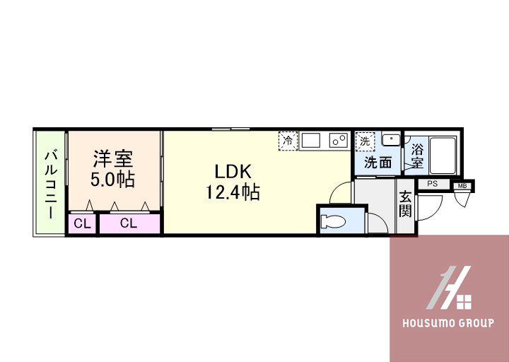 フジパレス今川公園V番館(1LDK/2階)の間取り写真