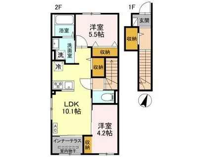 マリーゴールド(2LDK/2階)の間取り写真