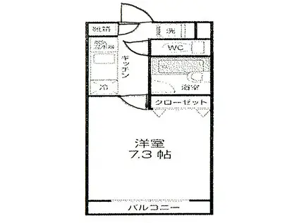 シマダハウス(1K/3階)の間取り写真