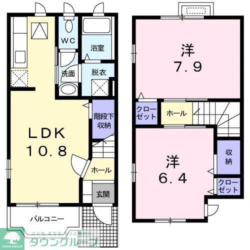 フェイバーMM(2LDK/1階)の間取り写真