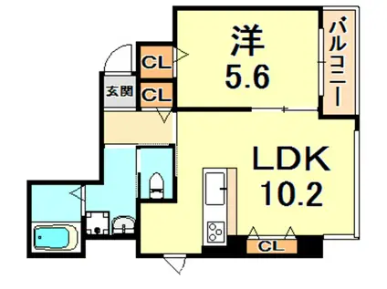 REGALO PLUS(1LDK/4階)の間取り写真