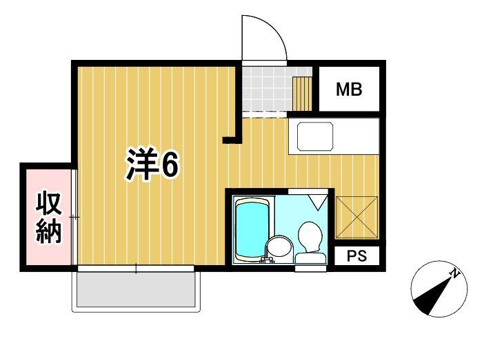 小川ビル(1K/3階)の間取り写真