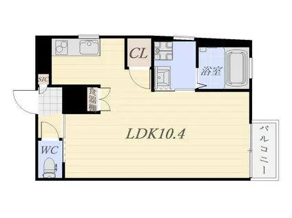 ネオアクシス鹿児島中央(ワンルーム/3階)の間取り写真