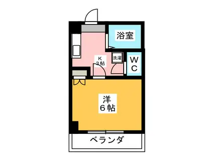 マンション八木倉(1K/3階)の間取り写真