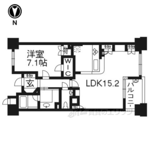 ライオンズマンション烏丸通(1LDK/5階)の間取り写真