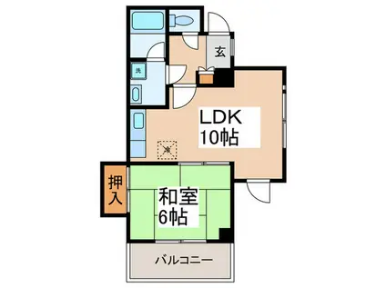 コスモハイツ山王(1LDK/3階)の間取り写真