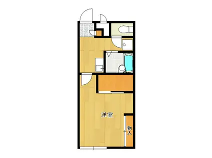 キノーレ(1K/2階)の間取り写真