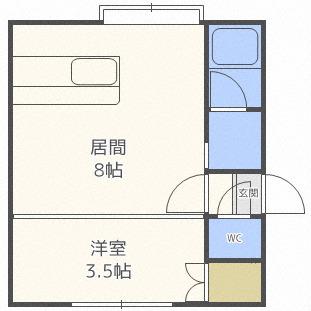 JPコート光星(1LDK/2階)の間取り写真