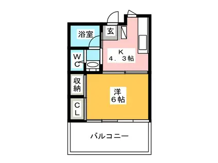 エスペランサ(1K/1階)の間取り写真