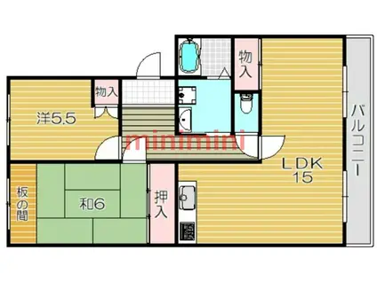 レントリッヒ(2LDK/2階)の間取り写真