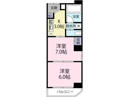 アシュレ押上(2K/4階)の間取り写真